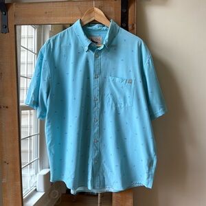 Huk Fishing Short Sleeve Performance Button Down Shirt Size L